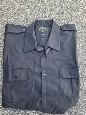 Black Men's Button-Up Utility Jacket - Unbranded
